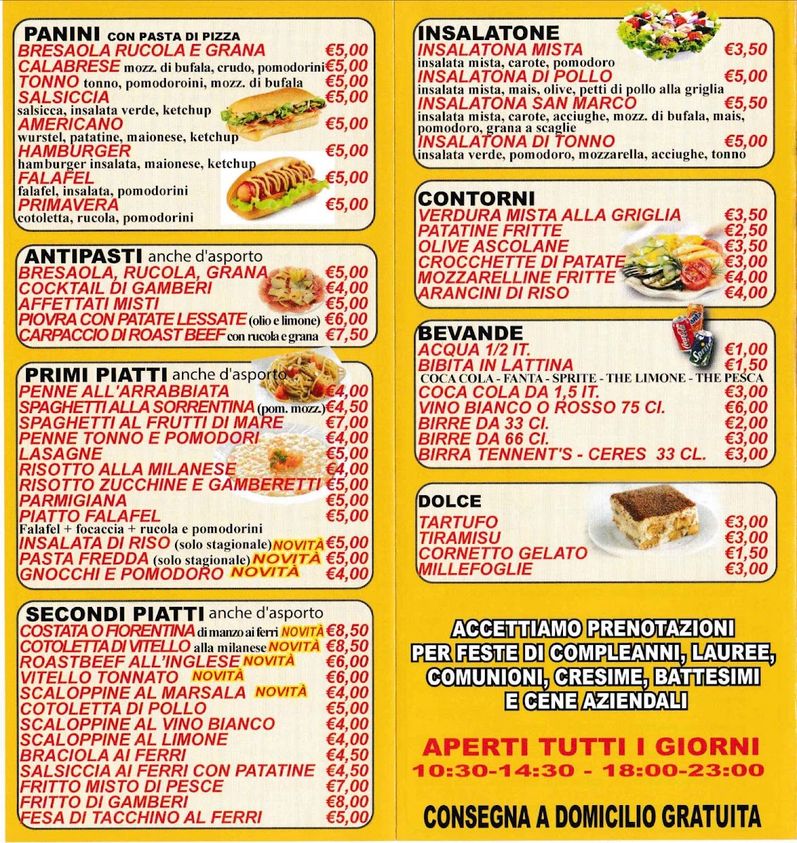 Menu Ristorante Pizzeria San Marco-1